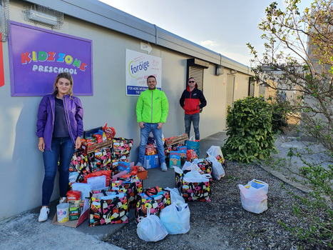 Foróige staff ready to deliver care packages to young people and their families.