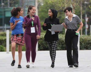 L-R: Sanvi Kaushik, Amy Carruth, Maha Shahzadi and Aoife McNelis pictured at the Irish Finals of Techovation