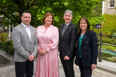 [L-R] Alan Meaney, CEO Fund Recs; Edel O'Malley, CEO, basis.point; Eoin Fitzgerald, basis.point Chairperson and Ireland Country Head, Brown Brothers Harriman; Meliosa O'Caoimh, Country Head Ireland,  Northern Trust.
