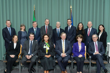 Title L-R Back row: Mark Garrett, Director General of Law Society; Miriam Rooney, Department of Justice; Brian Corr, Department of Finance; Feargal O'Dubhghaill, Office of the Attorney General; Paul McGarry SC, Law Library; Patrick Pieroni, Department of Foreign Affairs; Jessica O'Neill, Office of the Attorney General; Dermot Ryan, Ireland for Law; Victoria Conway, CSSO.<br />
L-R Front row: Peggy O'Rourke SC, Law Library; James Farrell, IDA Ireland; Rosemary J. Loftus, President of Law Society; Enda Kenny, Chairperson, Ireland for Law; Christine Commisky, CSSO; Hon. Justice David Barniville, President of the High Court of Ireland.