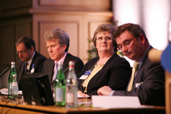 (L-R) Rod Roman, Head of EMEIA Banking Tax Team, Ernst & Young, Richard Hay, International Tax Principal & Head of the London Private Capital Group, Stikeman Elliott, Anne Craine, Treasury Minister, Isle of Man Government and Peter O'Dwyer, Director, Hainault Capital.