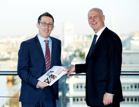 [L-R] PwC's John Murphy and Nigel Vooght, global FS chief, in Dublin this month, to launch PwC's 'Blurred Lines' Fintech report.