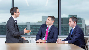 Legal advisers on the Airborne platform: Walkers' aviation finance lead partner, Ken Rush (L) with (L-R) colleagues Brendan O'Brien and Eoin Ryan